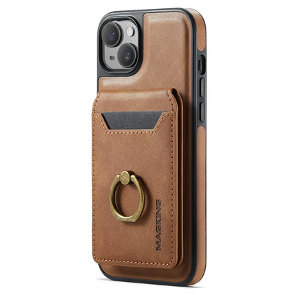MAGKING K1 Series For iPhone 13 Magnetic Case PC+TPU+PU Phone Cover with Card Holder