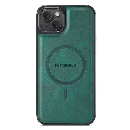 MAGKING K1 Series For iPhone 13 Magnetic Case PC+TPU+PU Phone Cover with Card Holder