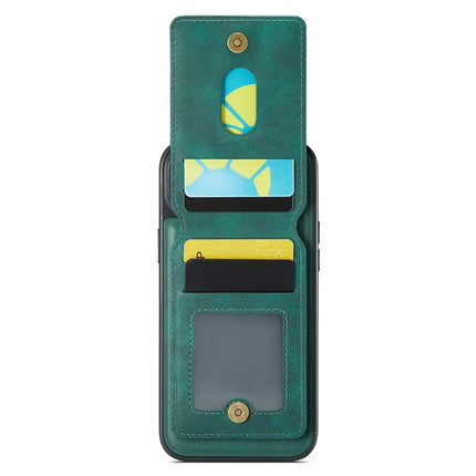 MAGKING K1 Series For iPhone 13 Magnetic Case PC+TPU+PU Phone Cover with Card Holder