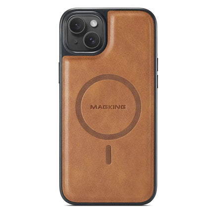 MAGKING K1 Series For iPhone 14 Magnetic Case PC+TPU+PU Phone Cover with Card Holder