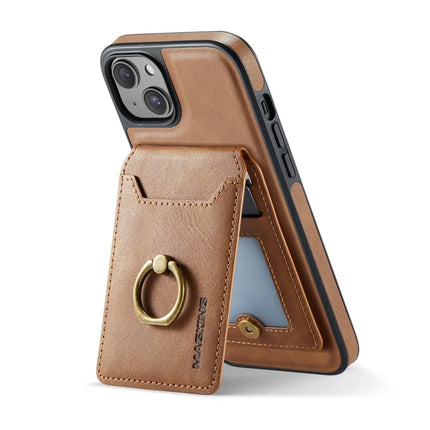 MAGKING K1 Series For iPhone 14 Magnetic Case PC+TPU+PU Phone Cover with Card Holder