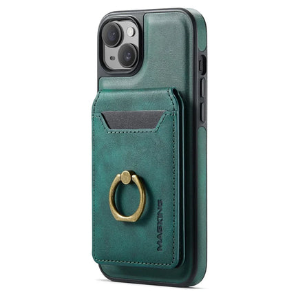 MAGKING K1 Series For iPhone 14 Magnetic Case PC+TPU+PU Phone Cover with Card Holder