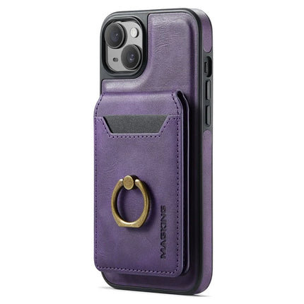 MAGKING K1 Series For iPhone 14 Magnetic Case PC+TPU+PU Phone Cover with Card Holder