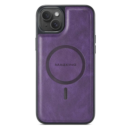 MAGKING K1 Series For iPhone 14 Magnetic Case PC+TPU+PU Phone Cover with Card Holder