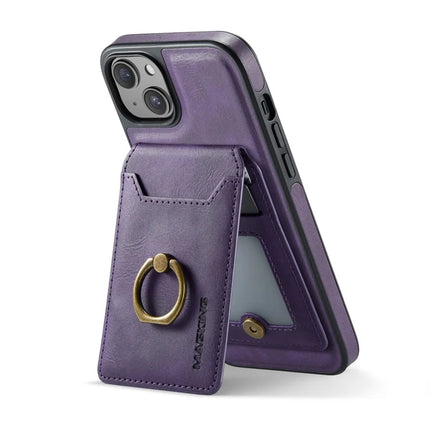 MAGKING K1 Series For iPhone 14 Magnetic Case PC+TPU+PU Phone Cover with Card Holder