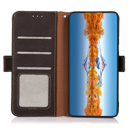 KHAZNEH For Honor Magic7 Lite 5G / X9c 5G / X60 Pro 5G Phone Case Genuine Cow Leather Cover RFID Blocking