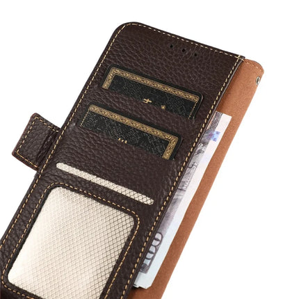 KHAZNEH For Honor Magic7 Lite 5G / X9c 5G / X60 Pro 5G Phone Case Genuine Cow Leather Cover RFID Blocking