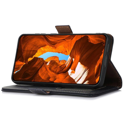 TJ For Honor Magic7 Lite 5G / X9c 5G / X60 Pro 5G Case RFID Blocking Genuine Cow Leather Phone Cover
