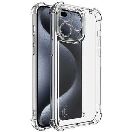 IMAK UX-4 Series For iPhone 15 Pro Max Case Straight Frame Four Corner Shockproof Clear TPU Cover