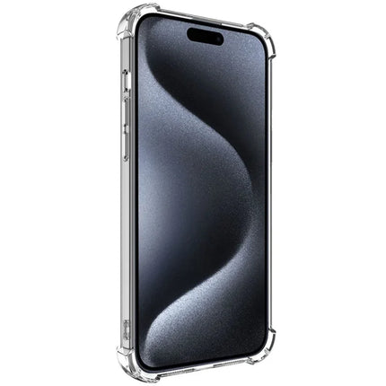 IMAK UX-4 Series For iPhone 15 Pro Max Case Straight Frame Four Corner Shockproof Clear TPU Cover