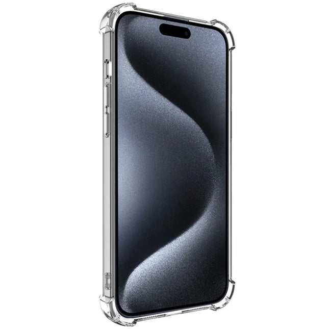 IMAK UX-4 Series For iPhone 15 Pro Max Case Straight Frame Four Corner Shockproof Clear TPU Cover