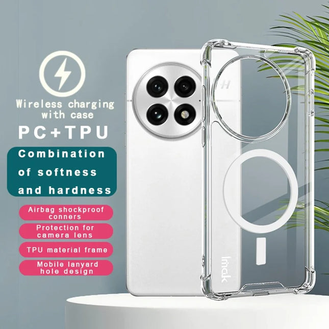 IMAK For OnePlus 13 Clear Case Compatible with MagSafe Shockproof PC+TPU Phone Cover