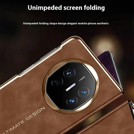 For Huawei Mate X6 Case Leather Protective Cover with Smart Window Auto Wake Up