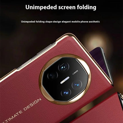 For Huawei Mate X6 Case View Window Auto Wake / Sleep Leather Flip Phone Cover Litchi Texture