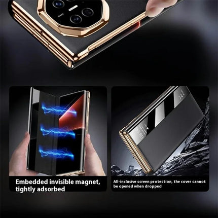 For Huawei Mate X6 Case View Window Auto Wake / Sleep Leather Flip Phone Cover Litchi Texture