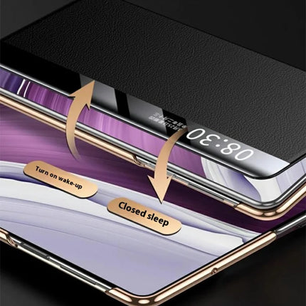 For Huawei Mate X6 Case View Window Auto Wake / Sleep Leather Flip Phone Cover Litchi Texture