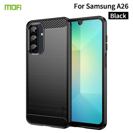 For Samsung Galaxy A26 5G Back Cover MOFI Brushed Carbon Fiber Texture Soft TPU Case