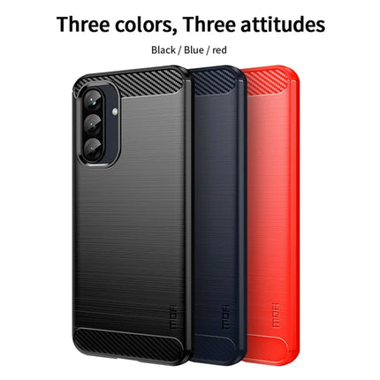 For Samsung Galaxy A26 5G Back Cover MOFI Brushed Carbon Fiber Texture Soft TPU Case