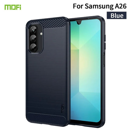 For Samsung Galaxy A26 5G Back Cover MOFI Brushed Carbon Fiber Texture Soft TPU Case