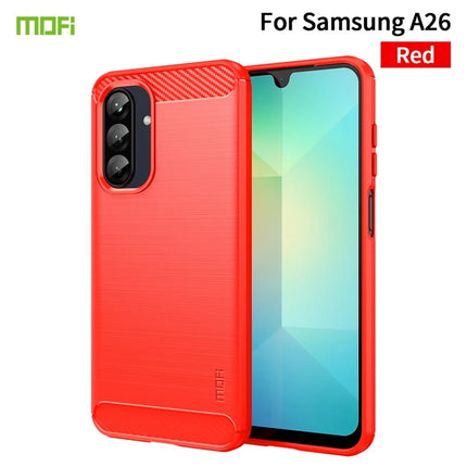 For Samsung Galaxy A26 5G Back Cover MOFI Brushed Carbon Fiber Texture Soft TPU Case