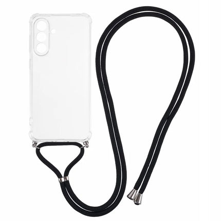 For Samsung Galaxy A56 5G Case Reinforced Corner TPU Clear Phone Cover with Lanyard