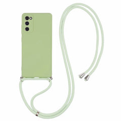 For Samsung Galaxy S20 4G / 5G Crossbody Case Flexible TPU Fiber Lining Anti-Shock Phone Cover - Matcha Green