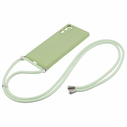 For Samsung Galaxy S20 4G / 5G Crossbody Case Flexible TPU Fiber Lining Anti-Shock Phone Cover