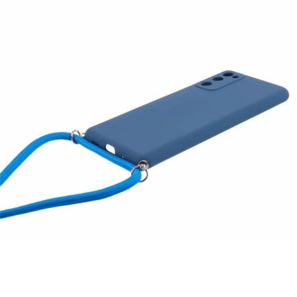 For Samsung Galaxy S20 4G / 5G Crossbody Case Flexible TPU Fiber Lining Anti-Shock Phone Cover