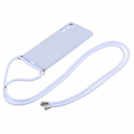 For Samsung Galaxy S20 4G / 5G Crossbody Case Flexible TPU Fiber Lining Anti-Shock Phone Cover