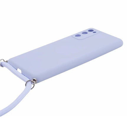 For Samsung Galaxy S20 4G / 5G Crossbody Case Flexible TPU Fiber Lining Anti-Shock Phone Cover