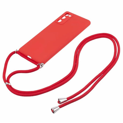 For Samsung Galaxy S20 4G / 5G Crossbody Case Flexible TPU Fiber Lining Anti-Shock Phone Cover