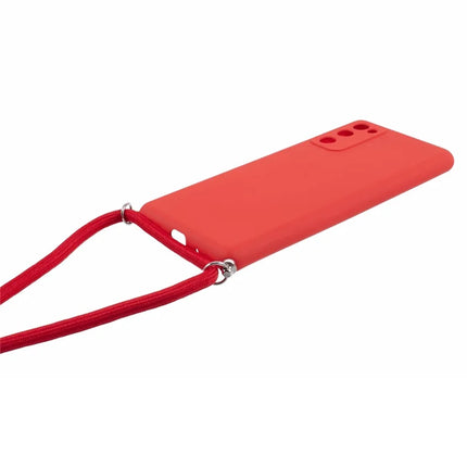 For Samsung Galaxy S20 4G / 5G Crossbody Case Flexible TPU Fiber Lining Anti-Shock Phone Cover