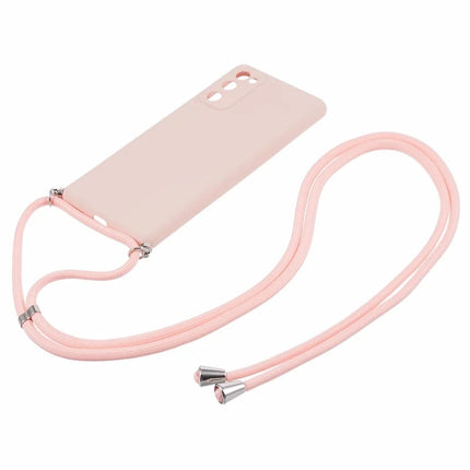 For Samsung Galaxy S20 4G / 5G Crossbody Case Flexible TPU Fiber Lining Anti-Shock Phone Cover
