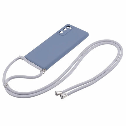 For Samsung Galaxy S20 4G / 5G Crossbody Case Flexible TPU Fiber Lining Anti-Shock Phone Cover
