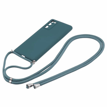 For Samsung Galaxy S20 4G / 5G Crossbody Case Flexible TPU Fiber Lining Anti-Shock Phone Cover