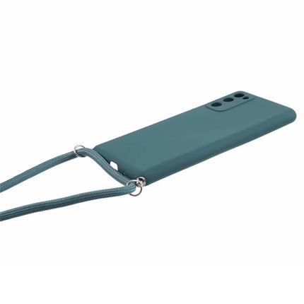 For Samsung Galaxy S20 4G / 5G Crossbody Case Flexible TPU Fiber Lining Anti-Shock Phone Cover