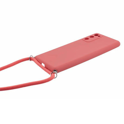 For Samsung Galaxy S20 4G / 5G Crossbody Case Flexible TPU Fiber Lining Anti-Shock Phone Cover