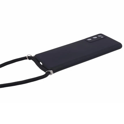 For Samsung Galaxy S20 4G / 5G Crossbody Case Flexible TPU Fiber Lining Anti-Shock Phone Cover