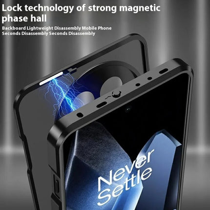 For OnePlus 13 Matte Case Aluminium Alloy+PC Phone Cover Pop-Up Snap Lock
