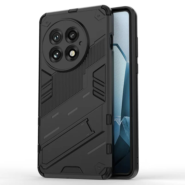 For OnePlus 13 Case PC+TPU Shockproof Phone Cover with Kickstand - Black