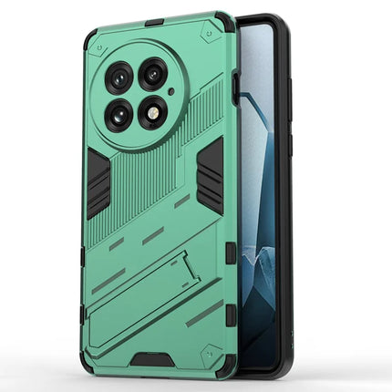 For OnePlus 13 Case PC+TPU Shockproof Phone Cover with Kickstand - Green