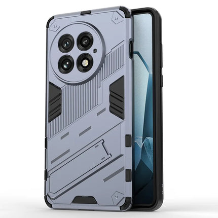For OnePlus 13 Case PC+TPU Shockproof Phone Cover with Kickstand - Dark Blue