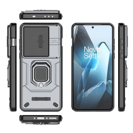 For OnePlus 13 Case PC+TPU Kickstand Phone Protector with Lens Cover