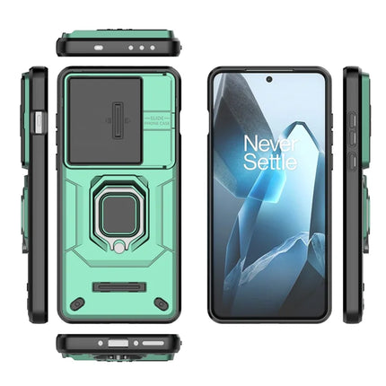 For OnePlus 13 Case PC+TPU Kickstand Phone Protector with Lens Cover