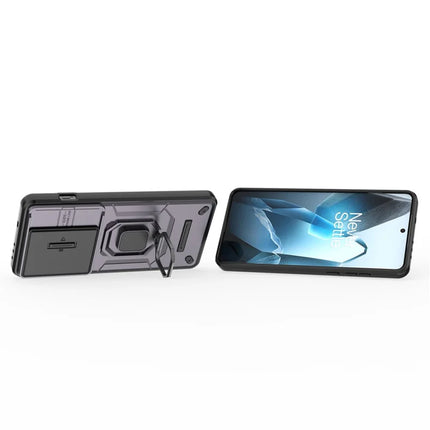 For OnePlus 13 Case PC+TPU Kickstand Phone Protector with Lens Cover