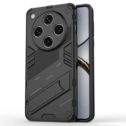For Oppo Find X8 Pro 5G Case PC+TPU Shockproof Phone Cover with Kickstand - Black