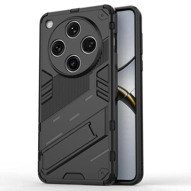 For Oppo Find X8 Pro 5G Case PC+TPU Shockproof Phone Cover with Kickstand - Black