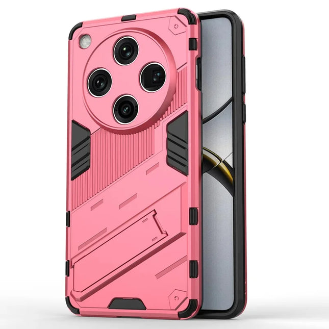 For Oppo Find X8 Pro 5G Case PC+TPU Shockproof Phone Cover with Kickstand - Rose