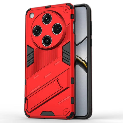 For Oppo Find X8 Pro 5G Case PC+TPU Shockproof Phone Cover with Kickstand - Red