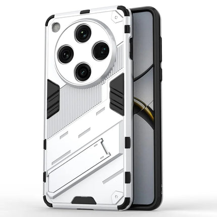 For Oppo Find X8 Pro 5G Case PC+TPU Shockproof Phone Cover with Kickstand - White